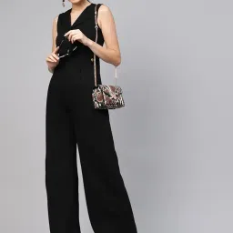 sassafras Women Collared Flare Leg Jumpsuit image 3