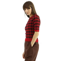 united colors of benetton Round Neck Geometric Sweater image 1