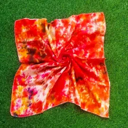 Handmade Tie and Dye Cotton Handkerchief for Men, Women & Kids – Soft, Reusable, Stylish Printed Hanky for Daily Use – Multicolor – 100% Cotton – Pack of 12 image 1