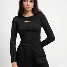 tokyo talkies Women's Solid Regular Fit Shirt image 4