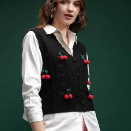 tokyo talkies Women's Acrylic TTSW000743 Sweater image 3