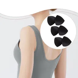 styleheaven 3 Pairs Removable Sports Bra Pads Inserts Sewn Sides for B/C Cups Breathable Black|Clothing Shoes & Accessories|Womens Clothing|Intimates & Sleep|Breast Forms Enhancers image 2