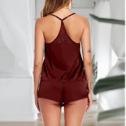 broiden Womens Sexy Lingerie Silk Pajamas Cami Shorts Set Lace Nightwear Sleepwear Babydoll image 3