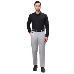 park avenue Men Smart Fit Structure Pattern Poly Viscose Blend Pleatless Formal Trouser image 4