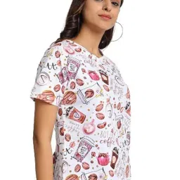 juneberry Cotton Regular Fit Printed Half Sleeves T-Shirt for Women image 4