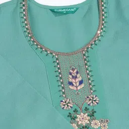 ras rani Women's Cotton Kurti Set with Pant and Dupatta ? 3 Piece Set, 3/4 Sleeve Ethnic Wear for Daily & Festive Use image 1