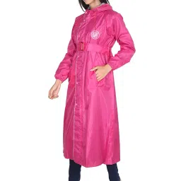 fabseasons Waterproof Long/Full Raincoat for Women with Adjustable Hood and Reflector at Back for Night Visibility. Pack Contains Top and Storage Bag image 4