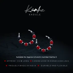 vrindam jewellers 925 Sterling Silver Jewellery For God Krishana Ladoo Gopal For Hands And Legs Kadule |Nazariya Bracelet Beads| Adjustable image 2