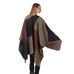 frackson Women's Warm Winter Woolen Knitted Shawl Ruana Wraps Wrap Cape Winter Sweaters Open Front Poncho cape Open Coat for Female Girl Women image 5