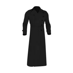 enakshi (label) Windproof Men'trench Coat Warm Peacoat Soft for Vacation daily Wear Black S|Clothing, Shoes & Accessories | Mens Clothing | Coats & Jackets image 3
