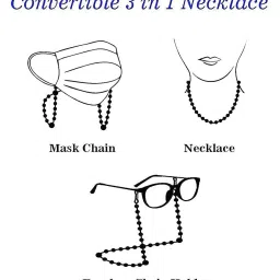 roscoe Face Mask Chain Necklace Holder lanyard Unisex Mask Strap, Anti-lost Mask Leash, Stylish Sunglass Reading Eyeglass Cord Adjustable End Glasses Holder image 5
