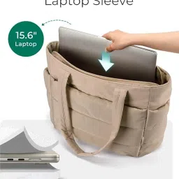 prplet Tote Bag for Woman | Lightweight Puffy Shoulder Handbag with Multi Compartment | Travel, Office, Gym & Daily Use | Durable Taslan Fabric image 3