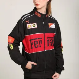drip spoiler F1 Racing Jacket Graphic Printed Parachute Fabric Oversized Jackets for Women - Black image 5