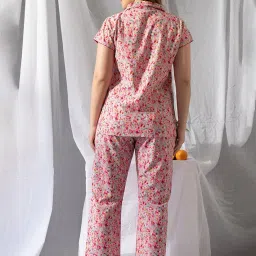 clovia Night Suits for Women, Night Dresses for Women, Pyjama Set for Women, Cotton Night Suit for Women, Night Wear for Women, Lounge Wear Set for Women - Printed Shirt & Pyjama image 3