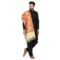 swi with label Men's Kashmiri Aari Embroidered Wool Stole image 2