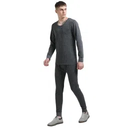 crystal Men’s Thermal Top– Charcoal Melange, Ultra Soft, Warm & Comfortable Winter Wear Pack of 2 image 3