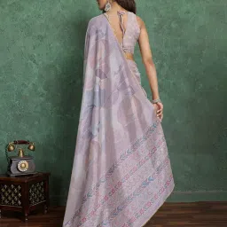 varni fabrics: a lady's first love VARNI FABRIC Viscose Saree for Women Border & Digital Print Saree with Rich Pallu Women Saree Traditional Wedding Saree with Unstitched Blouse Piece image 3