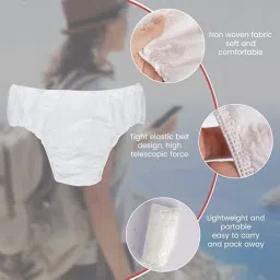 SassyVilla Disposable Panties for Women Double Layered Travel Maternity Period Spa Saloon Innerwear use and Throw Panty Disposable Panty After delivery White image 2