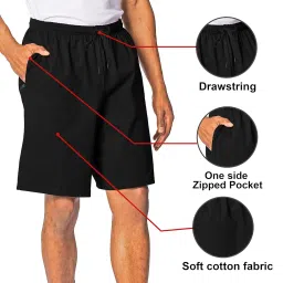 buy that trendz Mens One Side Zipped Pockets Shorts | Men's Cotton Shorts | Shorts for Mens | Mens Shorts Combo Pack of 2 image 5