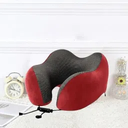 Avolusion Ergonomic Memory Foam Travel Neck Pillow – Car Headrest Cushion for Neck Pain Relief, Airplane & Flight Sleeping Support, Travel Essential for Men & Women image 1