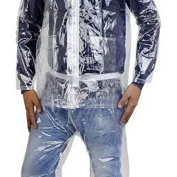 zacharias Men's Waterproof PVC Raincoat/Rainsuit With Pant (Transparent_Pack of 1) image 3