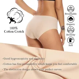 louryn koulyn Women's Seamless Hipster Ice Silk Panty, Hipster Panties for Women Daily Use (Multi Colored) image 3
