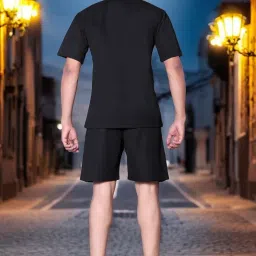 rynogear Men's Regular Fit Co-ord Set of T-shirt & Shorts for Night Dress,Sleepwear, Loungewear, Travelling & Vacation Outfit image 3