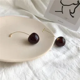 fashion frill Earrings For Women Red Cherry Designs Gold Plated Dangle Earrings For Women Girls Love Gifts Womens Jewellery image 1