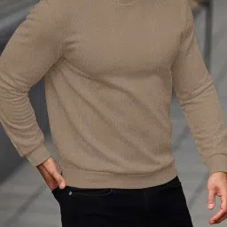 kajaru Men's Textured Full Sleeve Sweatshirt, Crew Neck, Casual Wear image 3