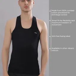dollar bigboss Men's Solid Cotton Regular Vest (Colour May Vary) image 5