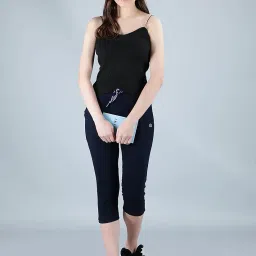 club a9 Womens Regular Fit Solid Cotton Capri Pant for Daily Casual Wear image 4