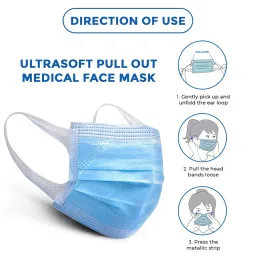 C-Cure® Melt Blown - SMMS Fabric 3 Ply Disposable Face Mask with Nose Clip and Reusable Travel Pouch (Blue) for Unisex image 4