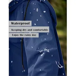 sf shakumbhari fab Men's Waterproof Unisex Rain Coat Hooded Full Sleeves Outdoor Rainwear Polyster Raincoat for Camping, Hiking & Travelling image 2