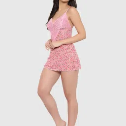 prinkle Women's Lace & net Floral Babydoll Lingerie Dress Code 1134 image 4