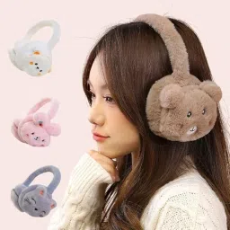 the dds store Rabbit Face 1 Cute Fluffy Ear Muff for Women Plush Earmuffs Kids Winter Earmuffs Girls Boys Cold Weather Ear Warmer image 3