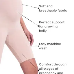 litelooks clothing Litelooks Women's Cotton Lycra Maternity Shorts – Seam-Free, High Waist Support and Stretchable Pregnancy Shorts for Pre & Post Pregnancy - Pack of 2 image 2