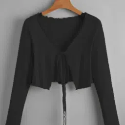 Stylish Front Tie Full Sleeve Shrugs, Shrug for Women, Shrug for Girls image 1