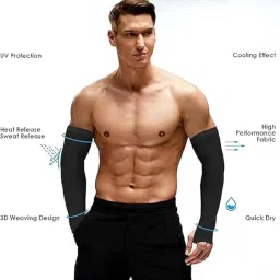 deeplite UV Protection Arm Sleeves with Thumb Holes, Unisex Sports Cooling Sleeves for Cycling, Running, Driving (PACK OF 2) image 4