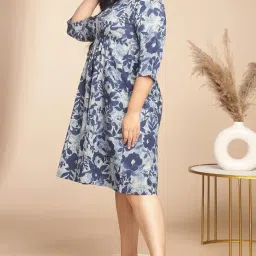 janasya Women's Fit and Flare Knee Length Dress image 3