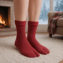 xjarvis GEORGIA Women Thumb Wool Winter Socks | Super Thick Thermal Woolen Crew Socks | Warm, Soft & Cozy Long Winter Hiking Socks | Outdoor Thermal Socks for Extreme Cold Weather, Free Size image 2