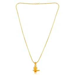 admier Gold Plated brass Shiv bolenath mahakal Shivling Religious Pendant with Chain temple Jewellery(ACPC0185A) image 1