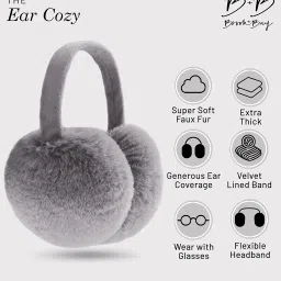 brook + bay Womens Ear Muffs - Winter Ear Warmers/Covers - Cable Knit Furry Fleece Earmuffs for Cold Weather image 2