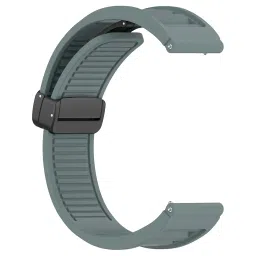 ACM Watch Strap Silicone Belt Magnetic Clasp 20mm compatible with Garmin Vivoactive 5 Smartwatch Hook Sports Band Cyan Grey image 2
