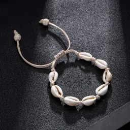 eiffy Adjustable Natural Cowrie Beads Seashell Conch Anklet Bracelet Bangle Handmade Hawaiian Beach Foot Chain Strand Jewelry image 4