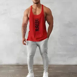 furrr Men's Gym Vest for Bodybuilding | RAW Gear Stringer Tank Top | Muscle & Training Wear Pack of 2 image 2