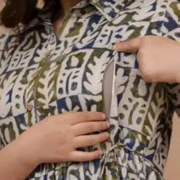 Raagvisha Women's Printed Maternity Feeding Kurti with Zipper Maternity Gown for Women Feeding Midi Dress, Printed Maternity Kurti with Collar image 5