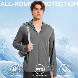 venzina Venzina® UPF 50+ Light Jacket Full Zip Sun Protection Hoodie Long Sleeve Sun Shirts for Men Hiking Fishing Cooling Top image 4