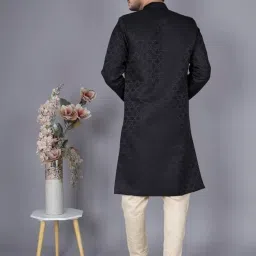 amzira Men's Ethnic Wear Black Traditional Indo Western Set (L Size) - Stylish Kurta and Dhoti with Elegant Design, Ideal for Festive Occasions and Special Events, Comfortable and Trendy Fit image 2