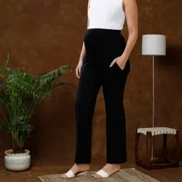 MomToBe Women's Straight Fit Mid Rise Trouser image 3