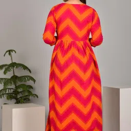 vivan enterprises Women's Pure Cotton Maternity Gown Dress | A-line Feeding Kurti | Red Kurtis for Women & Girls image 1